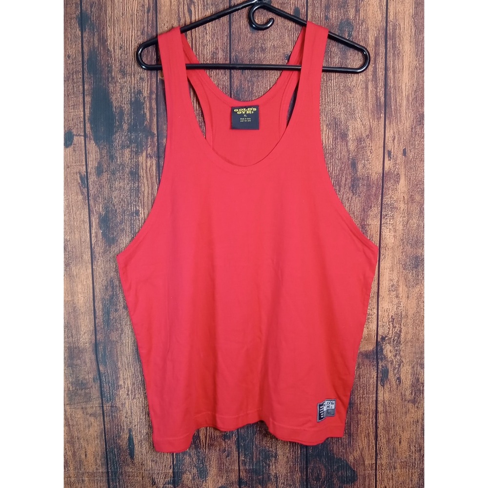 Golds Gym Mens XL Red Stringer Tank Top Core Training Racerback Bodybuilding